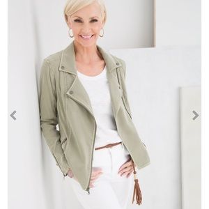 Chicos Cupro-Blend Moto Jacket
